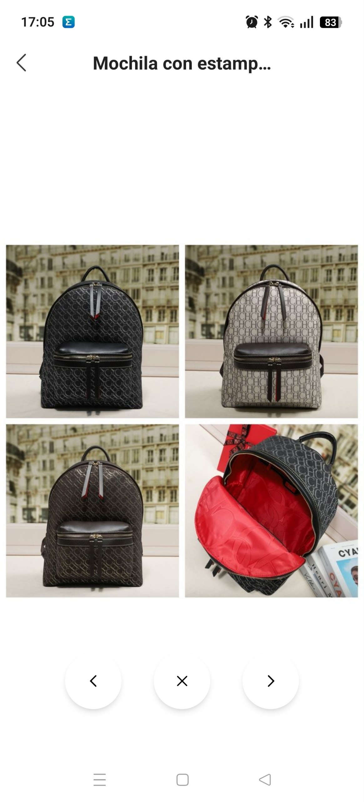 Mochila Carolina Herrera 44.23€‼ ✨